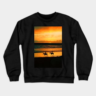 Riding Horses on the Beach Crewneck Sweatshirt